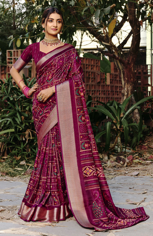 Tribal Grace Crepe Saree For Festive Wear