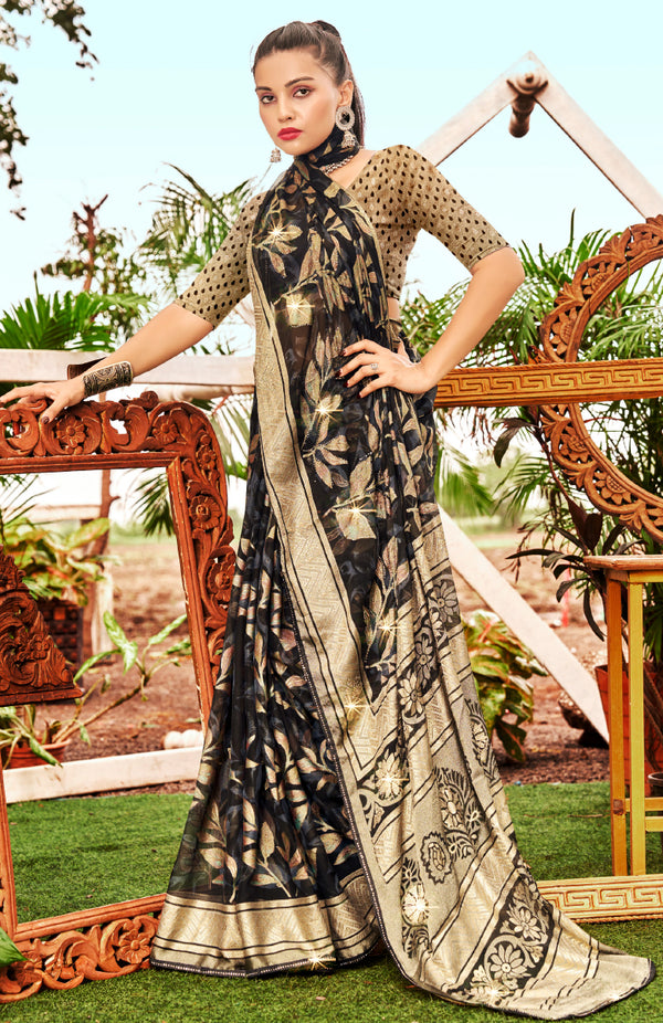 Vellura Brasso Saree For Festive Wear