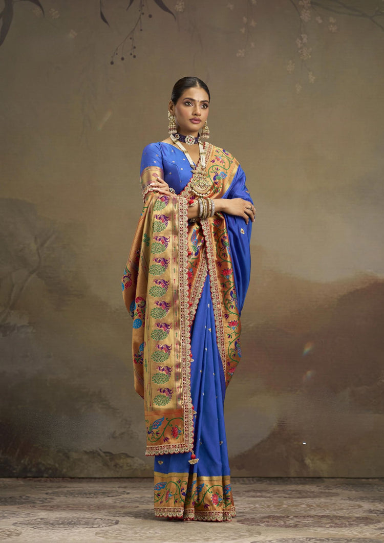 Diamond Glow Satin Saree For Wedding Wear