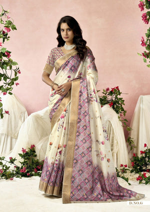 Golden Moss Crepe Saree For Semi Formal Wear