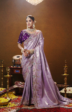 Pallu Silk Cotton Saree For Wedding Wear