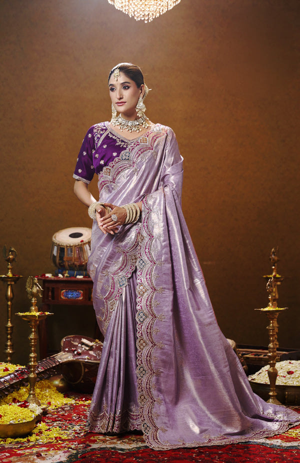Pallu Silk Cotton Saree For Wedding Wear