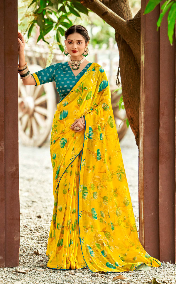 Flora Shine Georgette Saree for Daily Wear