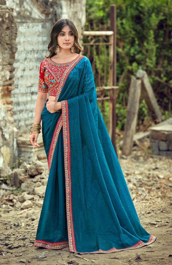 Ruhina Brasso Saree for Festive Wear