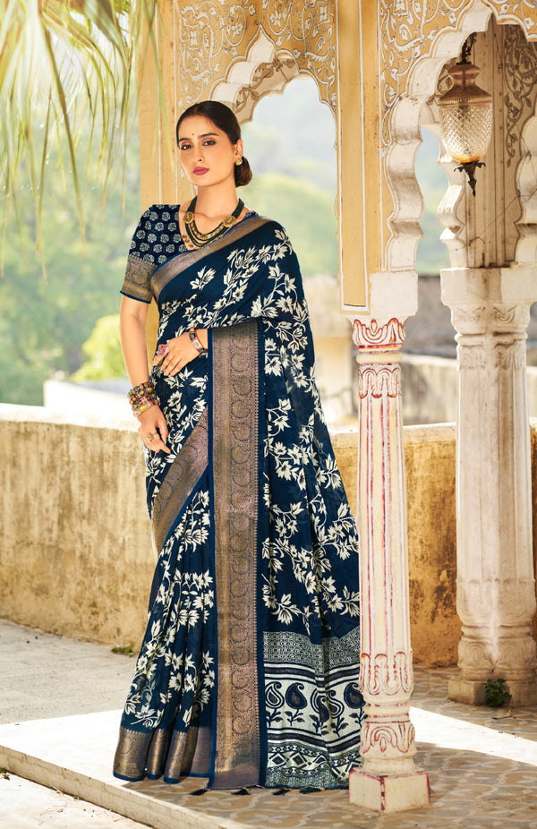 Flora Crepe Saree For Daily Wear