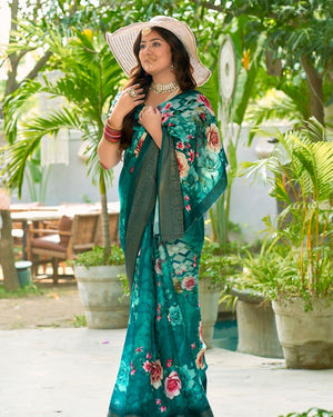 Georgette Digital Grace Saree For Semi Formal Wear