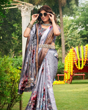 Georgette Pixel Elegance Saree For Semi Formal Wear