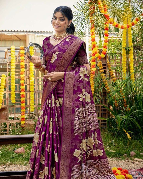 Silk Rosetta Saree For Semi Formal Wear