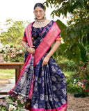 Silk Floric Mist Saree For Semi Formal Wear