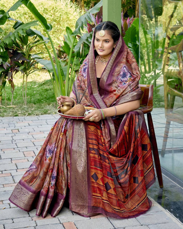 Munnar Silk Bloom Saree For Semi Formal Wear