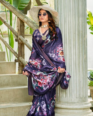Georgette Digital Grace Saree For Semi Formal Wear