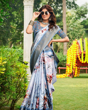 Georgette Pixel Elegance Saree For Semi Formal Wear