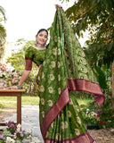 Silk Floric Mist Saree For Semi Formal Wear