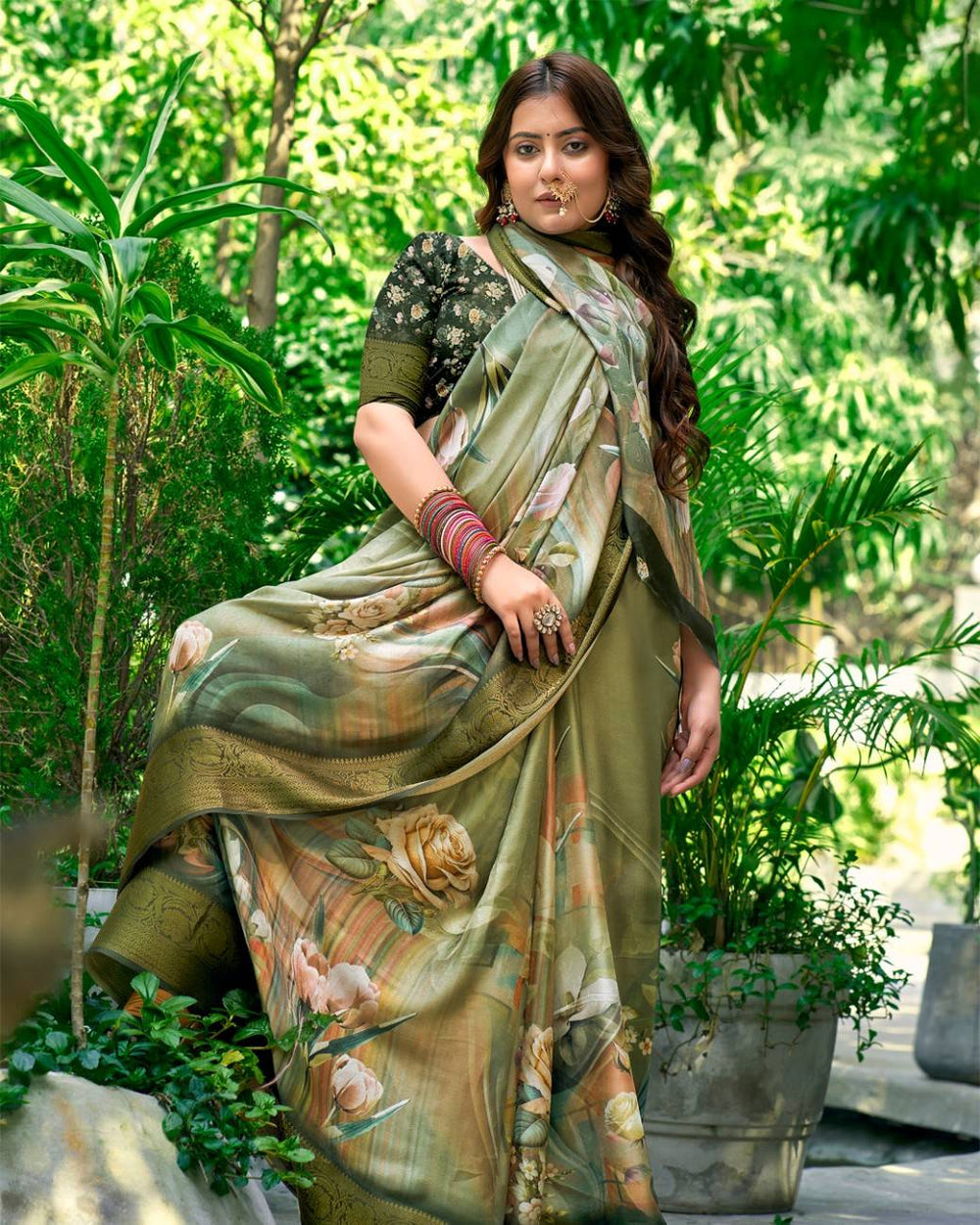 Modern Print Georgette Saree For Semi Formal Wear