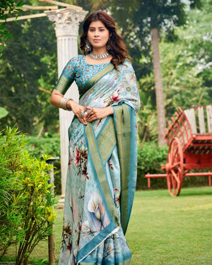 Georgette Pixel Elegance Saree For Semi Formal Wear