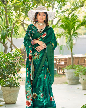 Georgette Digital Grace Saree For Semi Formal Wear