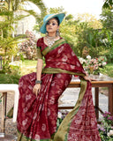 Silk Floric Mist Saree For Semi Formal Wear