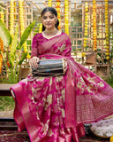 Silk Rosetta Saree For Semi Formal Wear