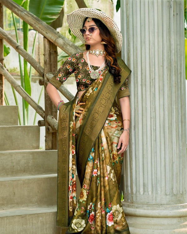 Georgette Digital Grace Saree For Semi Formal Wear