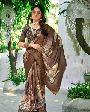 Modern Print Georgette Saree For Semi Formal Wear