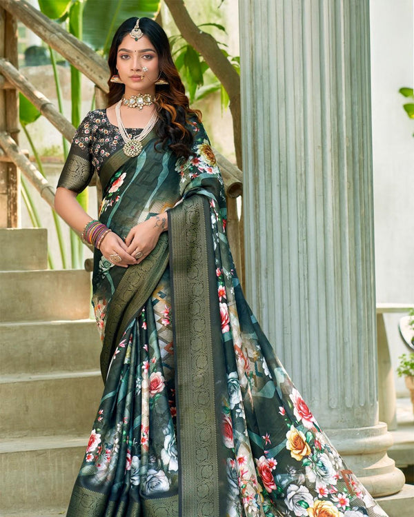 Georgette Digital Grace Saree For Semi Formal Wear