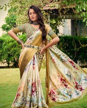 Georgette Pixel Elegance Saree For Semi Formal Wear
