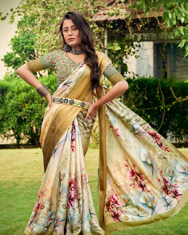 Georgette Pixel Elegance Saree For Semi Formal Wear