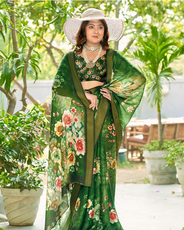 Georgette Digital Grace Saree For Semi Formal Wear