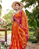 Silk Floric Mist Saree For Semi Formal Wear