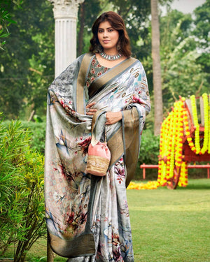 Georgette Pixel Elegance Saree For Semi Formal Wear