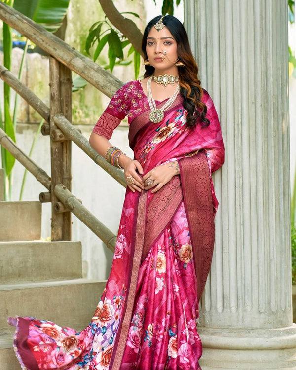 Georgette Digital Grace Saree For Semi Formal Wear