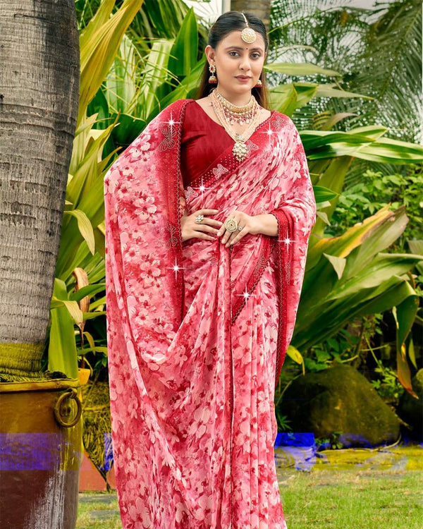 Royal Georgette Saree For Semi Formal Wear