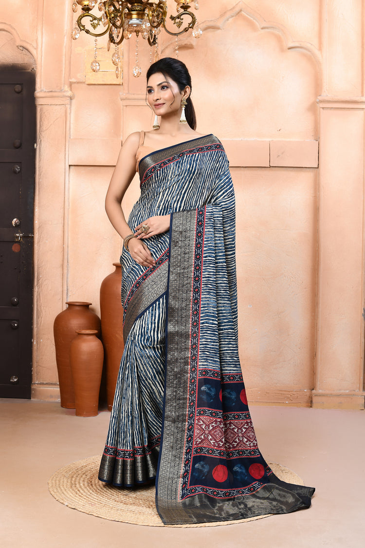 Zaribloom Soft Silk Saree For Semi Formal Wear