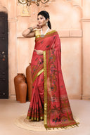 Dupion Zaricanvas Cotton Saree For Semi Formal Wear