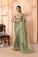Linen Aaricraft Linen Saree For Festive Wear
