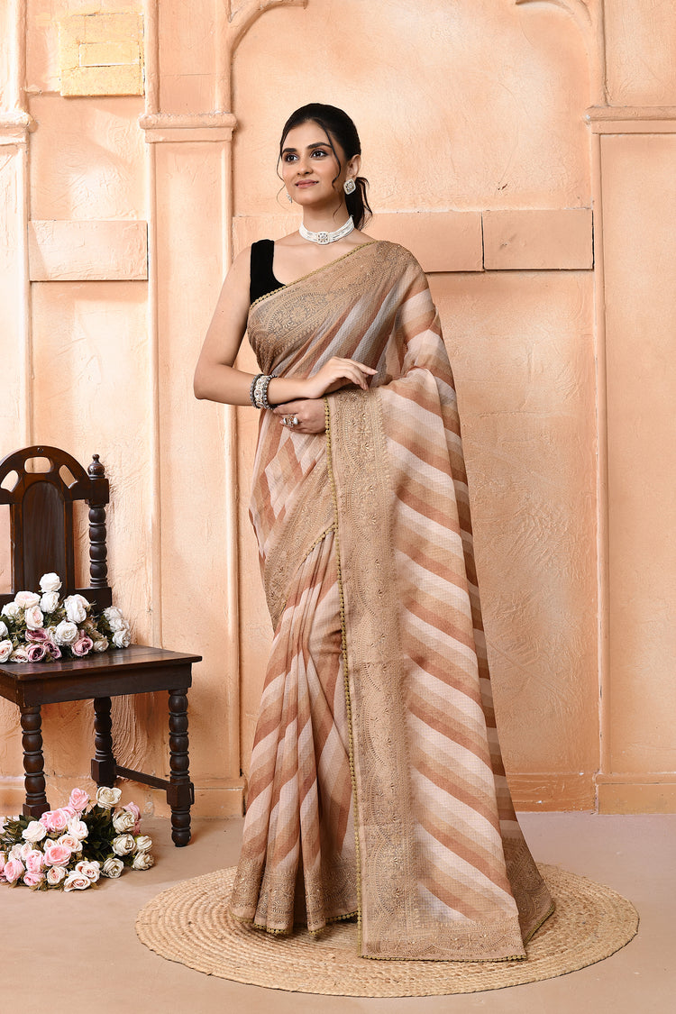 Reshamcharm Supernet Cotton Saree For Festive Wear