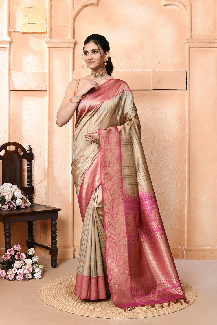 Rawcheck Zarigrace Silk Saree For Festive Wear