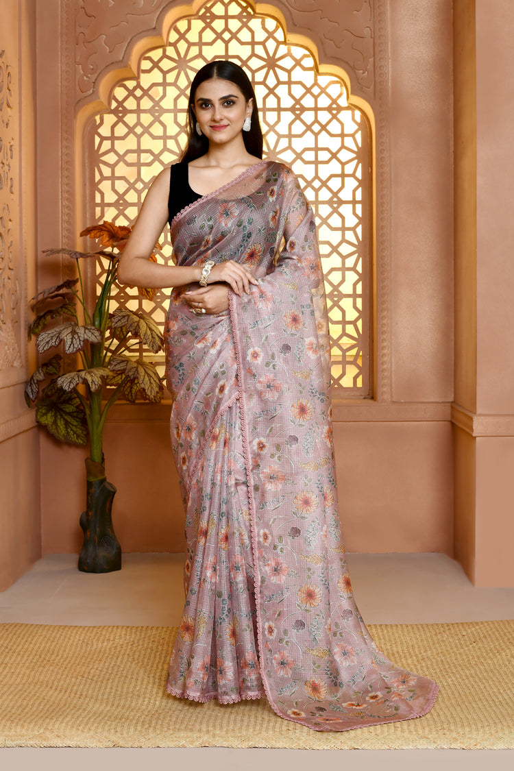 Printnet Aura Silk Cotton Saree For Semi Formal Wear