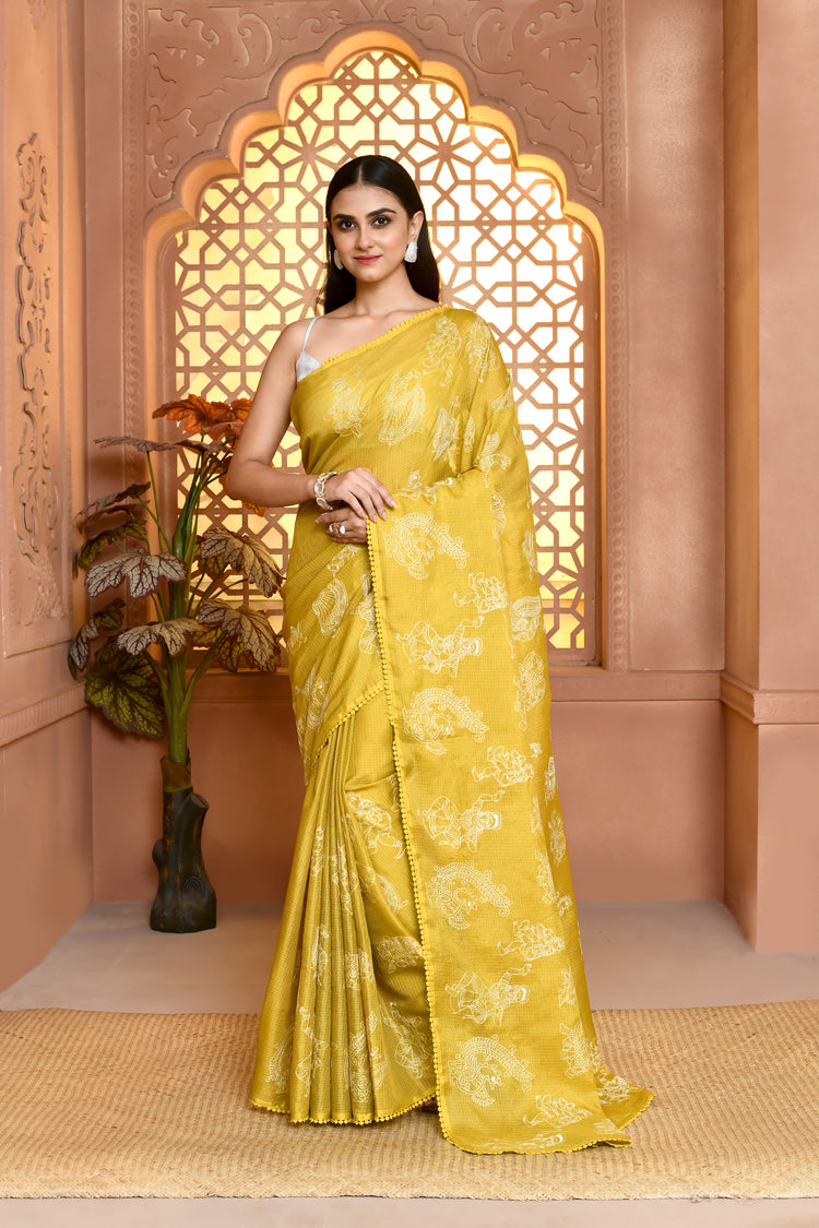 Kotta Patternelegance Kota Saree For Semi Formal Wear