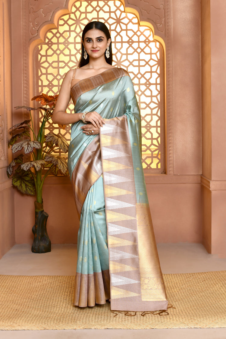 Softsilk Templebhutta Silk Saree For Semi Formal Wear