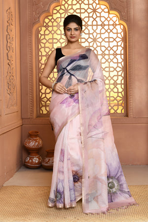 Tissue Glow Zari Tissue Saree For Semi Formal Wear
