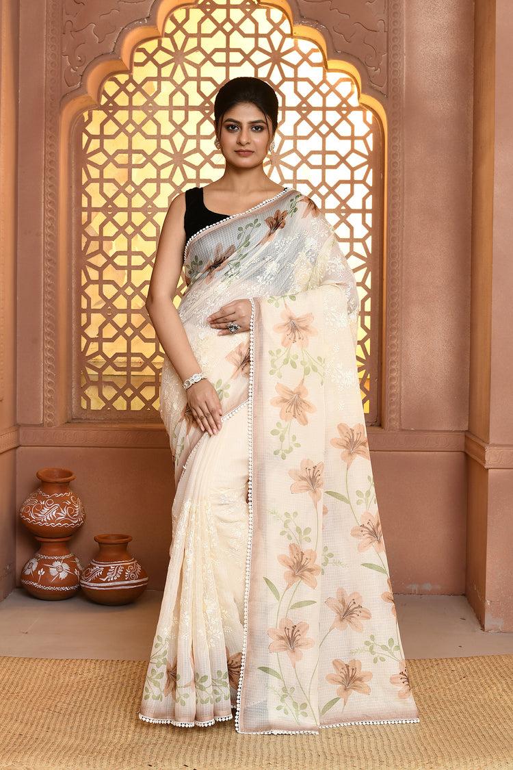 Minimalweave Supernet Cotton Saree For Semi Formal Wear