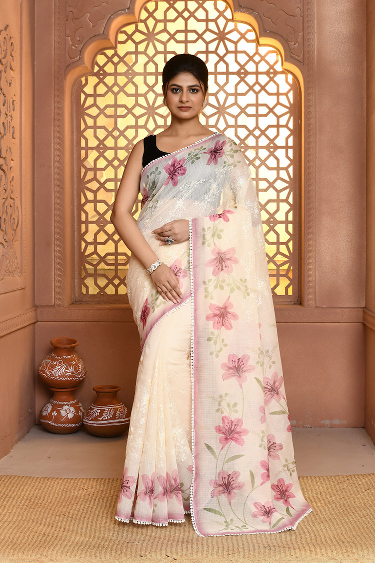 Minimalweave Supernet Cotton Saree For Semi Formal Wear