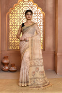 Linen Everyday Print Saree For Daily Wear