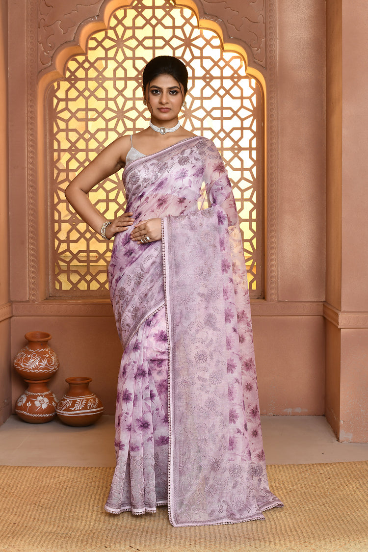 Weave Supernet Cotton Saree For Semi Formal