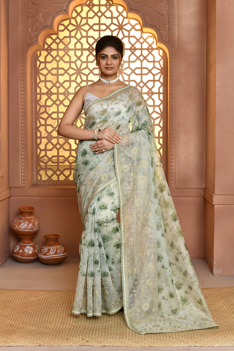 Weave Supernet Cotton Saree For Semi Formal