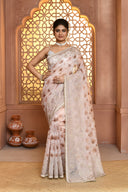 Weave Supernet Cotton Saree For Semi Formal