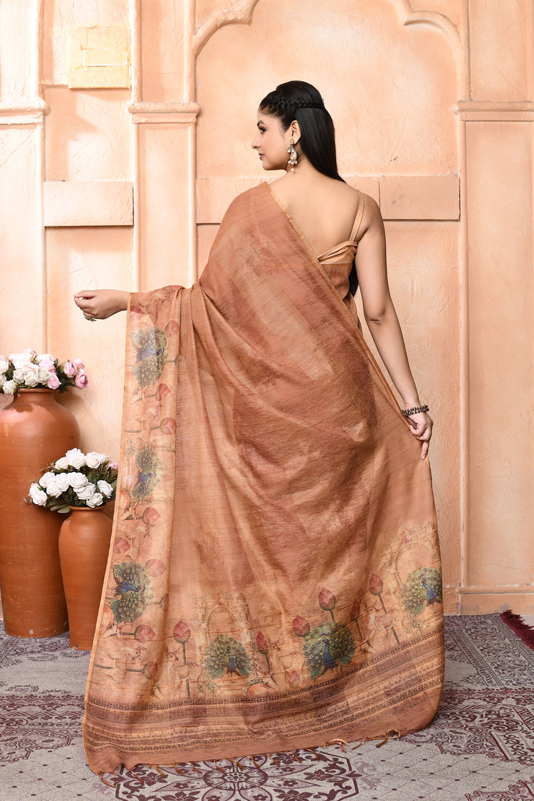 Linen Digitalgrace Saree For Daily Wear