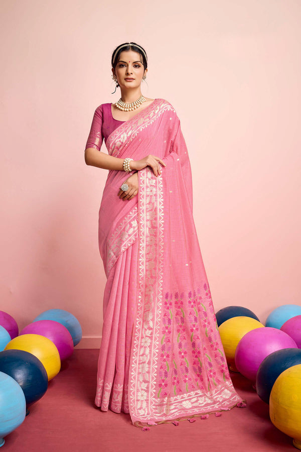 Floral woven Saree