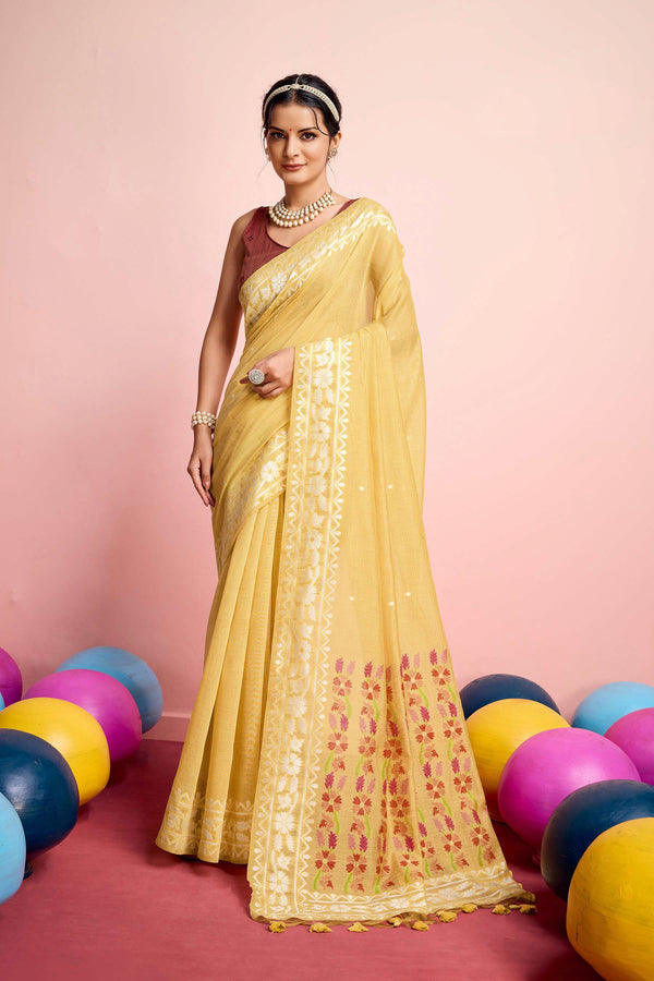 Floral woven Saree